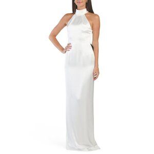 SANS FAFF White Bristol Bow Evening Dress